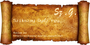 Szikszay György névjegykártya