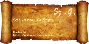 Szikszay György névjegykártya